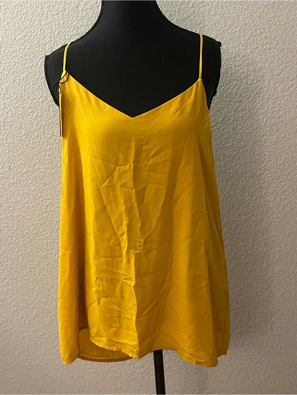 Express Bright Yellow Satin V-Neck Camisole